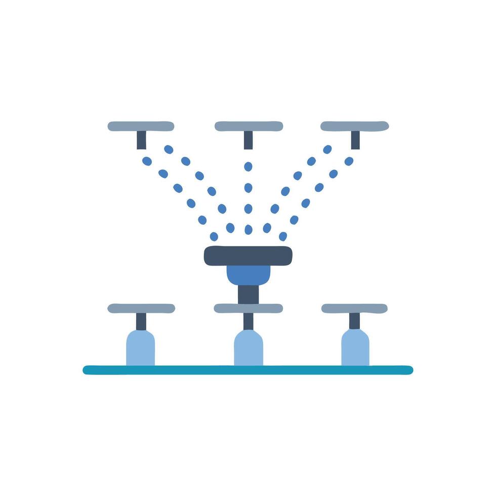 Distinctive sprinkler system icon representation for gardens vector