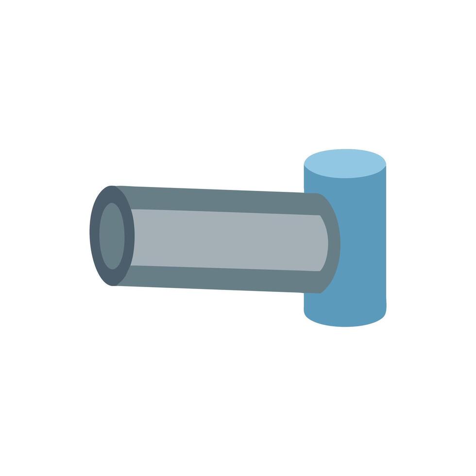 Quality steel pipe icon for construction and utility vector