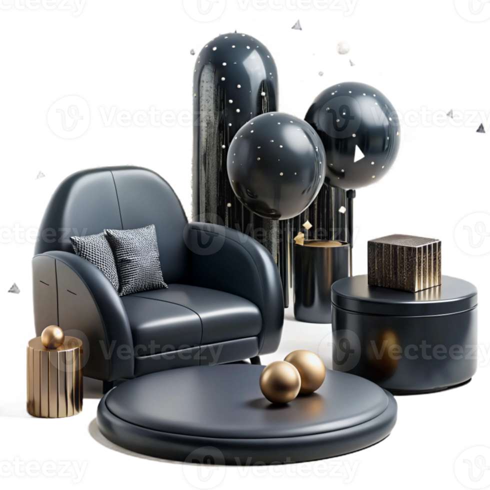 wonderful vintage Black Furniture Silhouettes Isolated for TRANSPARENT COLOR BLEND Mode Design detailed png