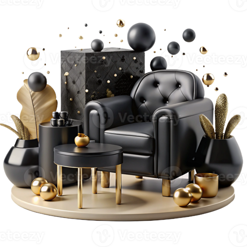 dramatic creative Black Furniture Silhouettes Isolated for TRANSPARENT COLOR BLEND Mode Design detailed png