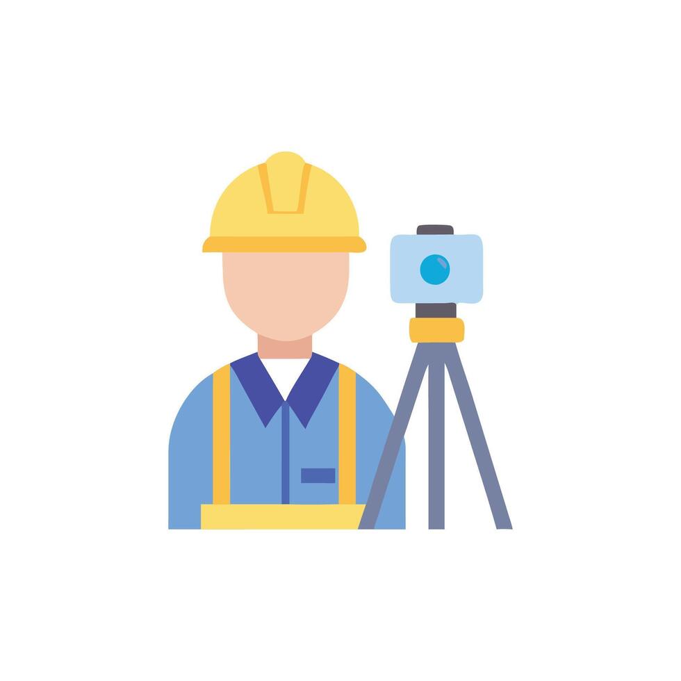 Stylish surveyor illustration for construction vector