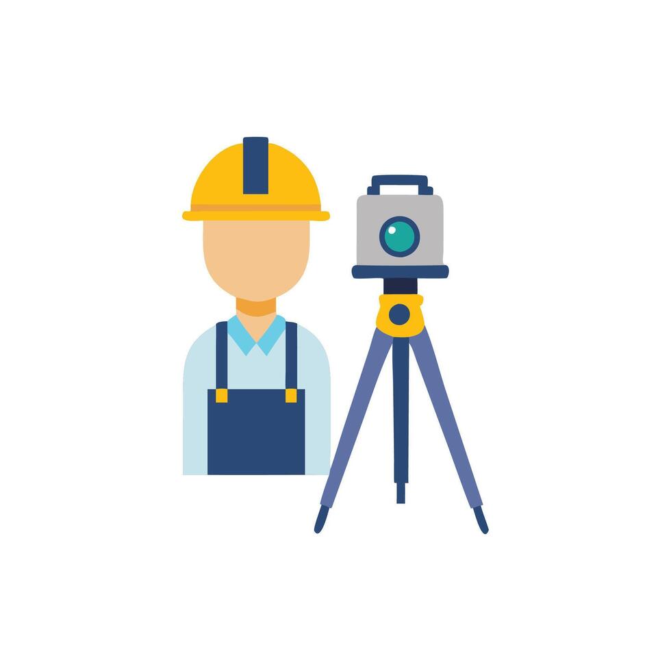 Quality surveyor icon for engineering projects vector