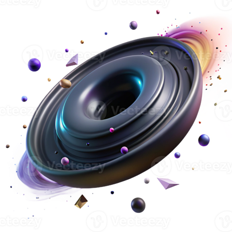 serene rustic Black Hole Accretion Disk Swirling Gas Cutout for Space Phenomena premium png