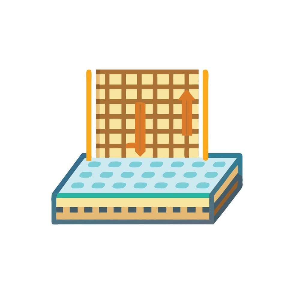 Distinctive thermal insulation panel icon representation vector