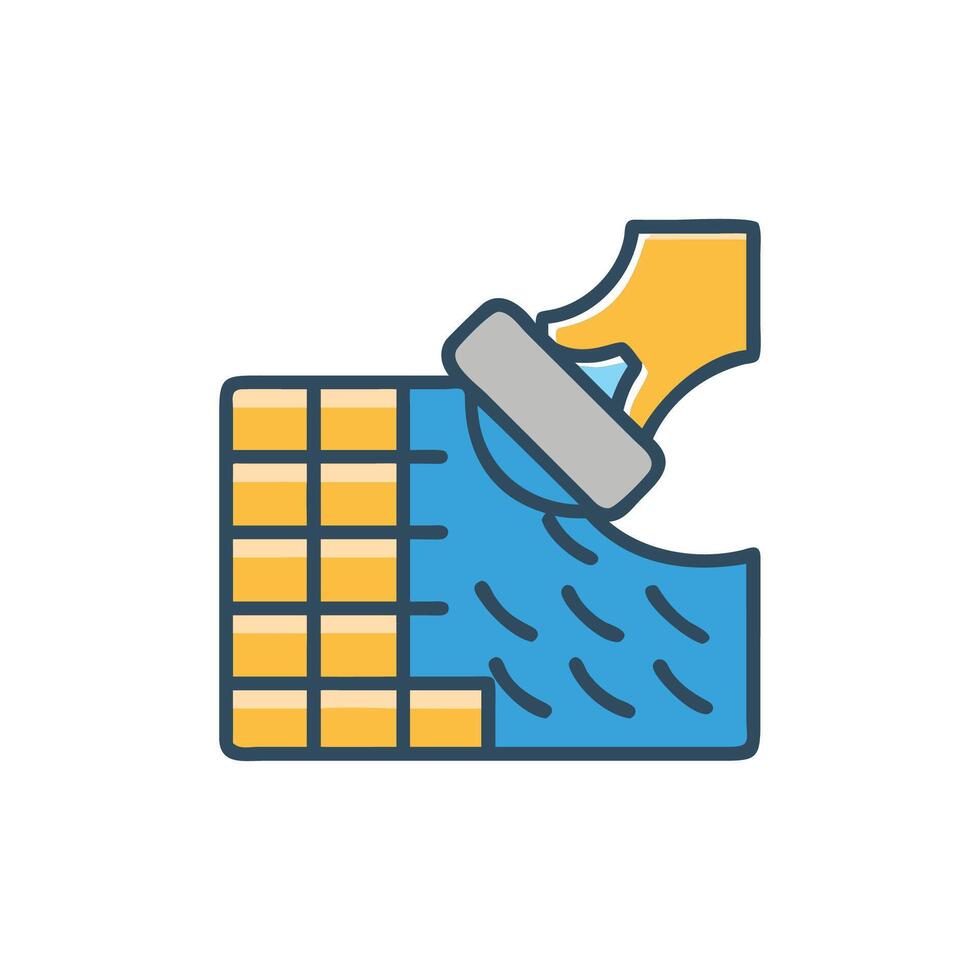 Modern tile adhesive icon design for flooring vector