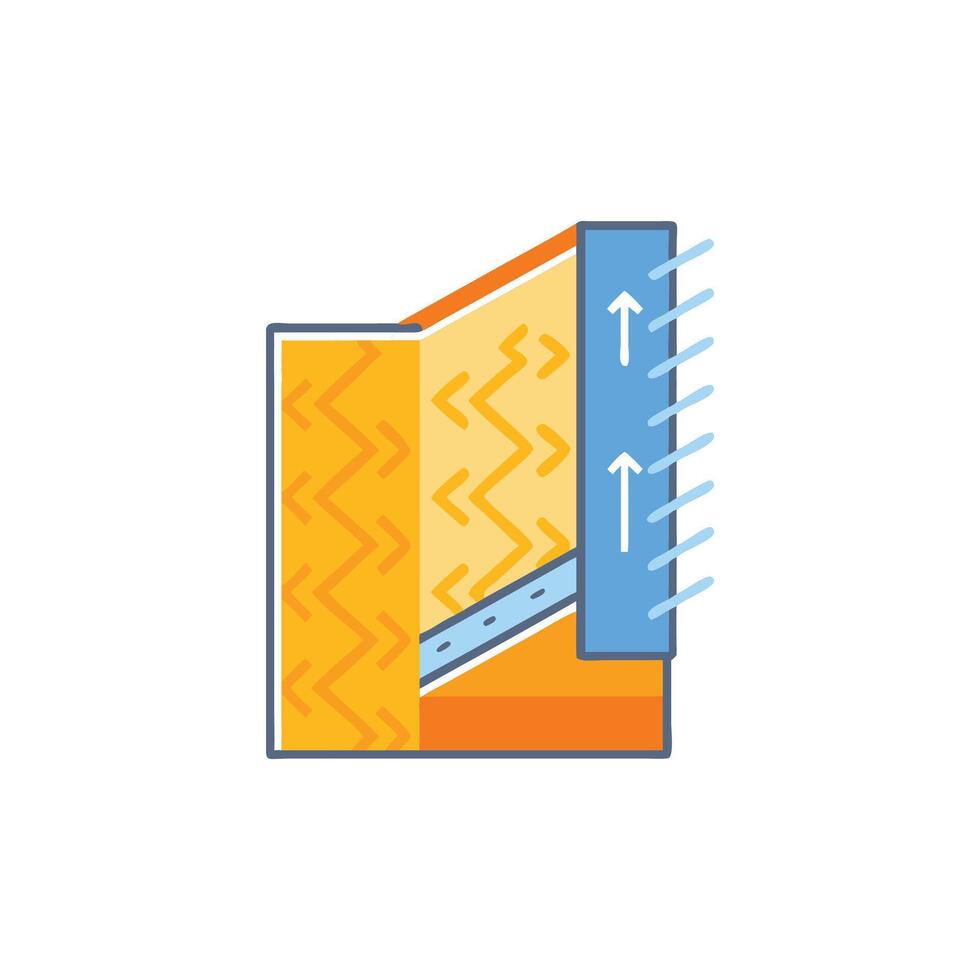 Quality thermal insulation panel icon for energy efficiency vector