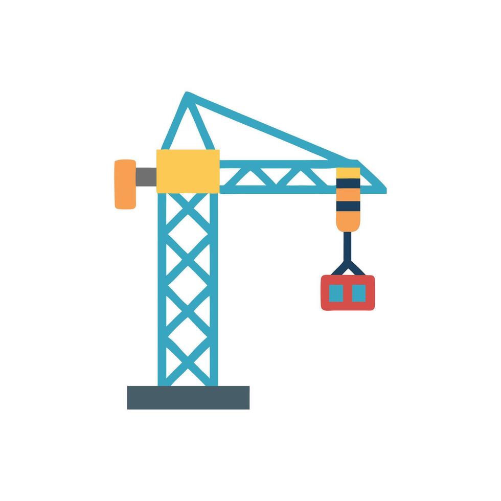 Creative Tower Crane Icon for Building Needs vector