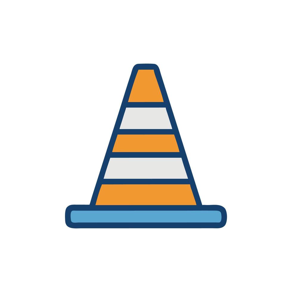 Stylish Traffic Cone Icon for Road Projects vector