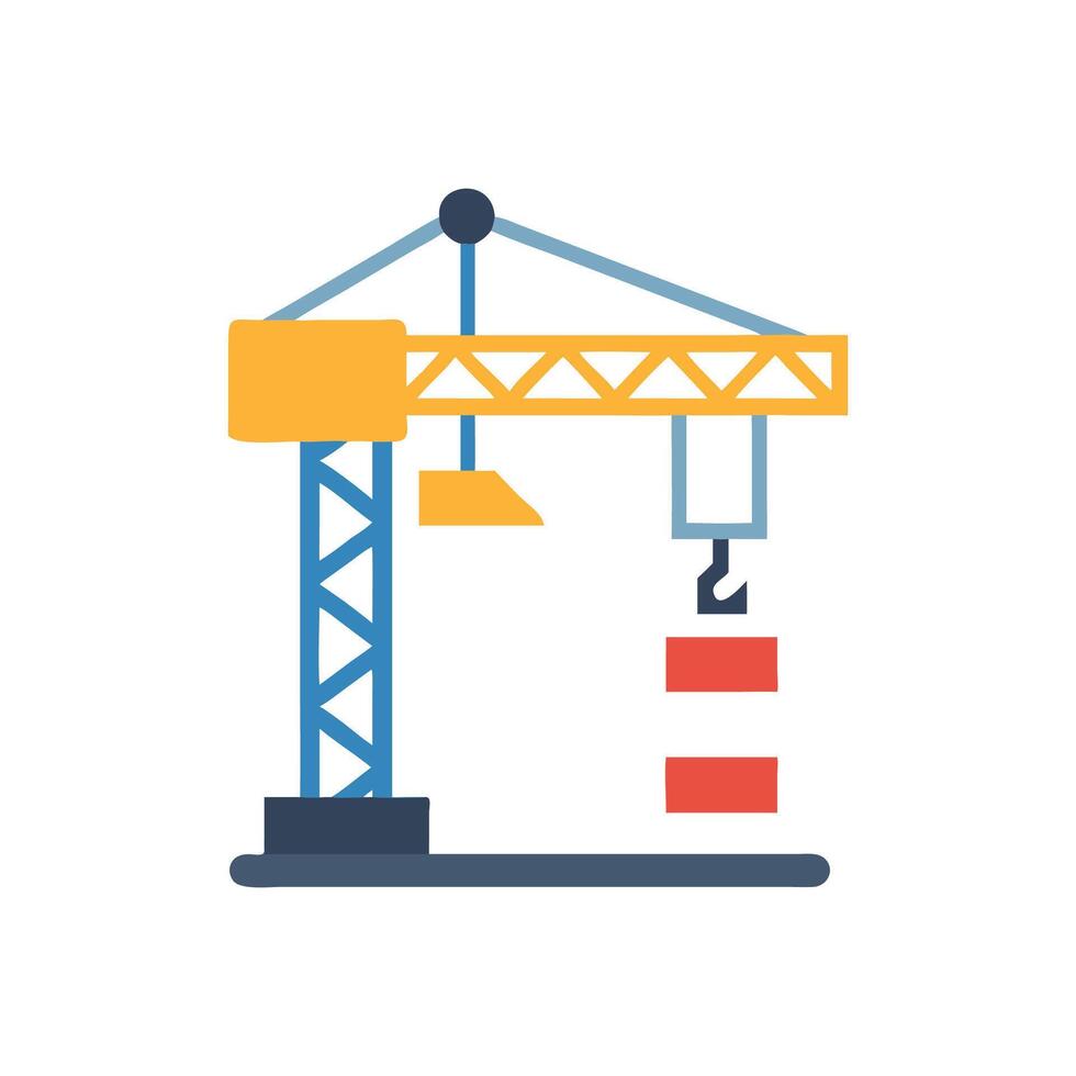 Tower Crane Icon for Construction Management vector
