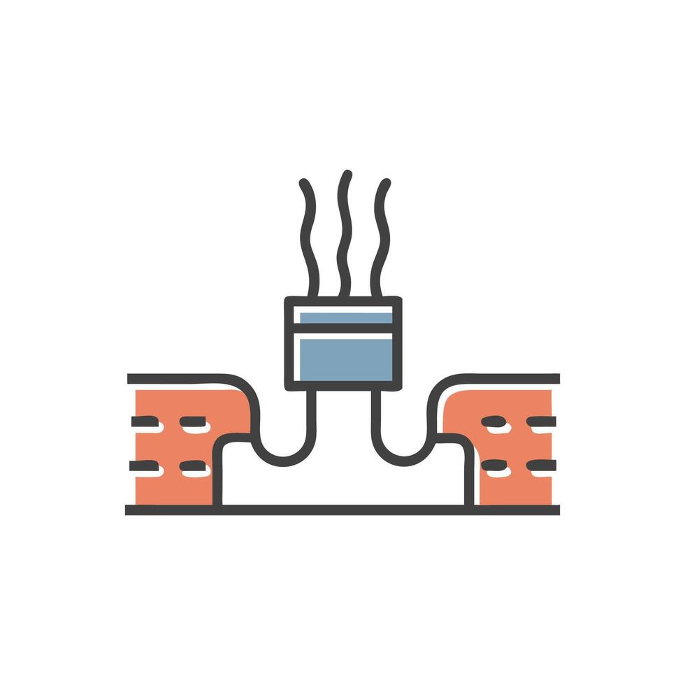 Stylish Underground Cable Installation Icon vector