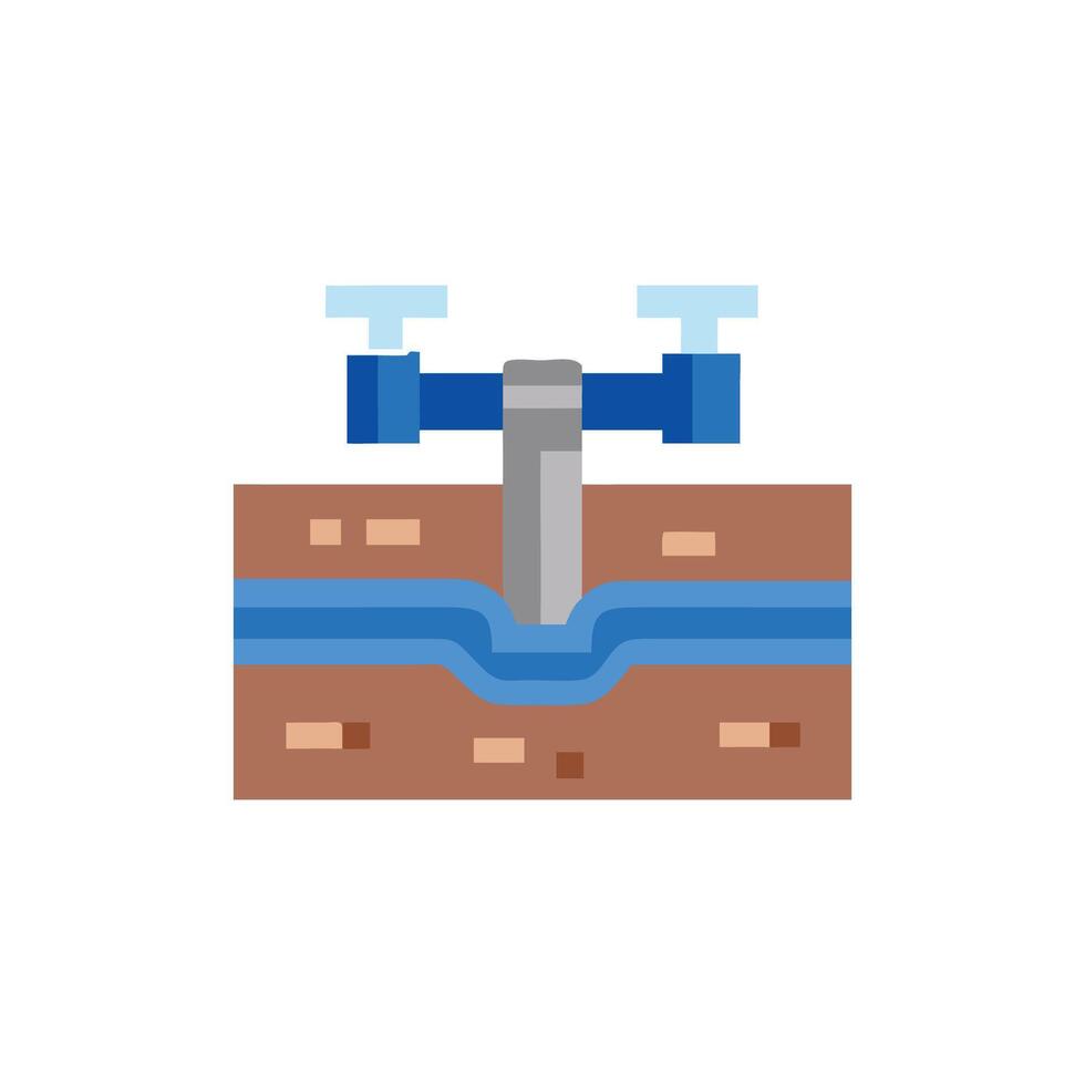 Underground Piping Icon for Construction Projects vector