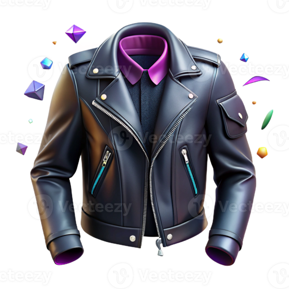 magnificent minimalist Black Leather Jacket Texture Transparent for Apparel Design high resolution png