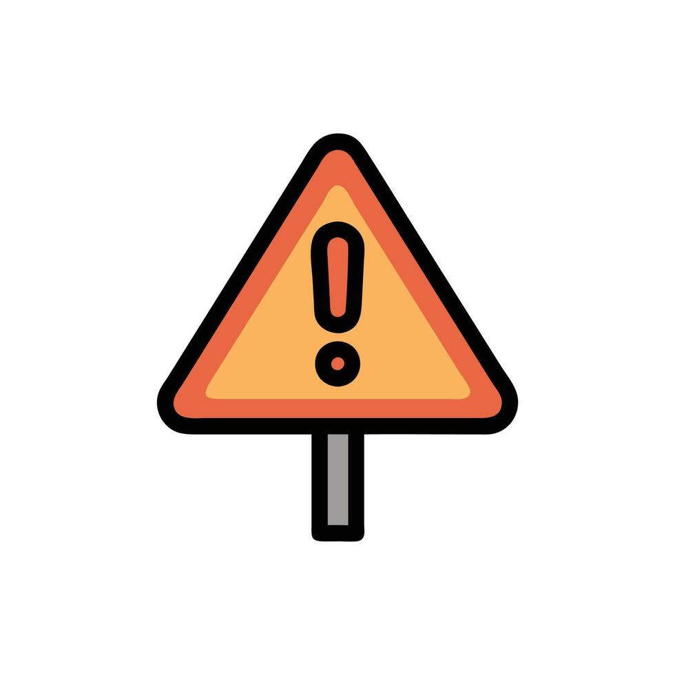 Stylish Warning Sign Icon for Precaution vector