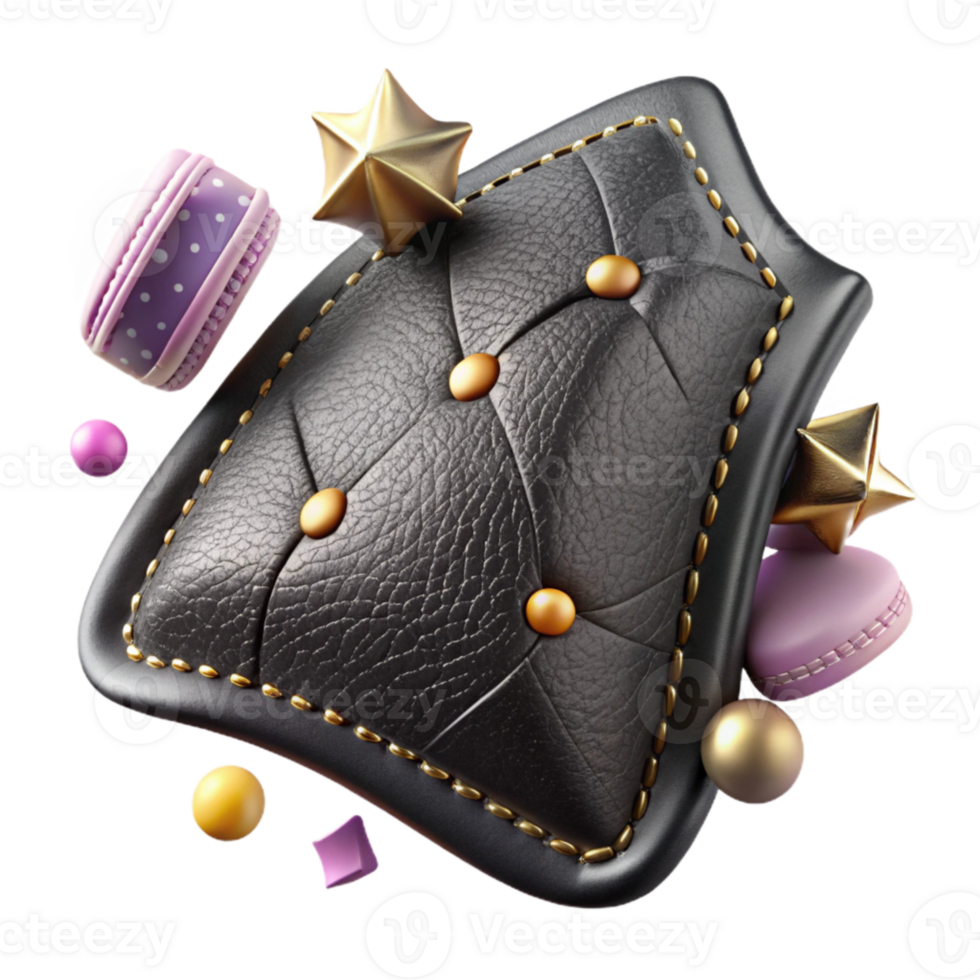 stunning traditional Black Leather Stitch Cutout for Sewing Projects high resolution png