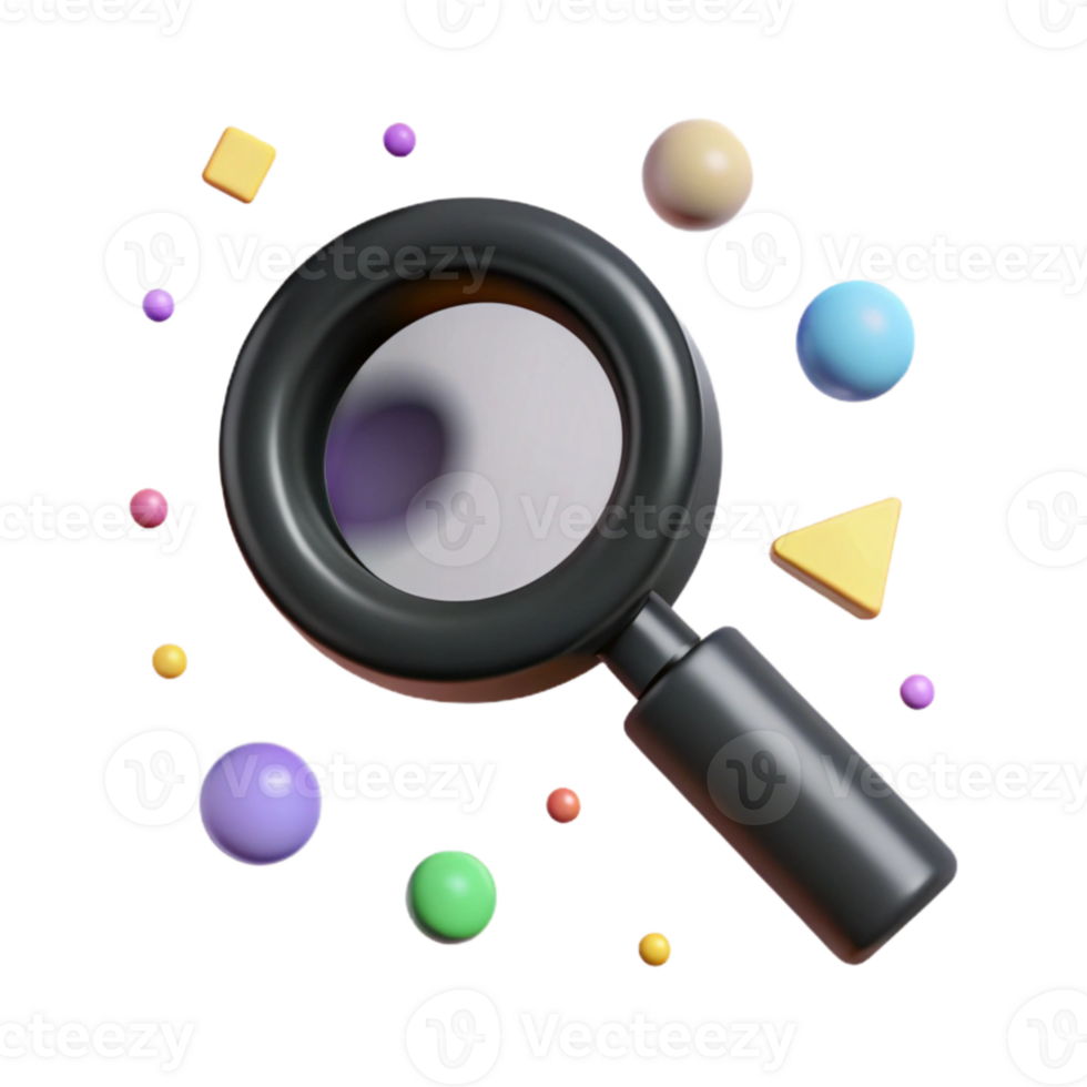 impressive traditional Black Magnifying Glass Icon Isolated for Search Functionality original png