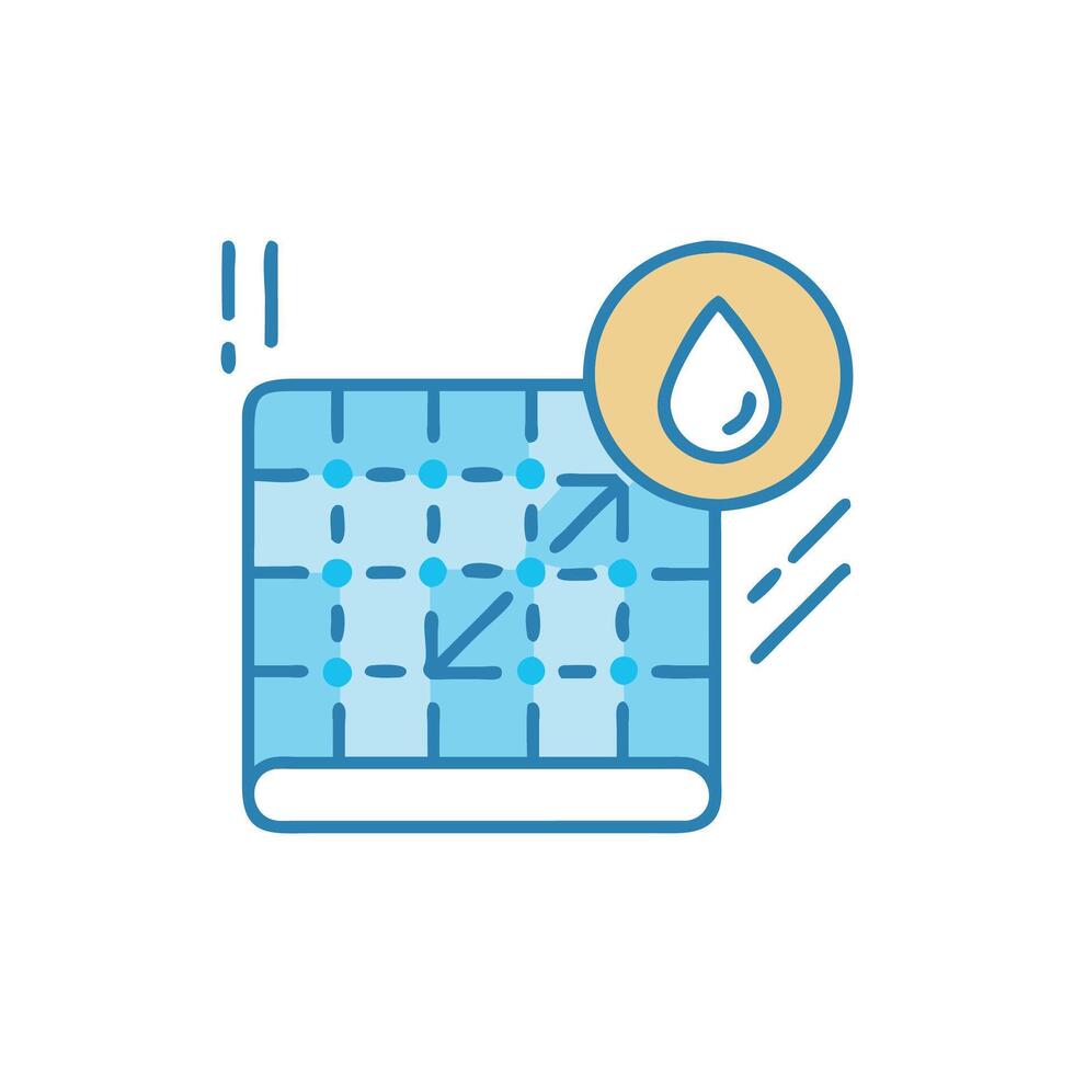 Elegant Waterproofing Membrane Icon Sketch vector