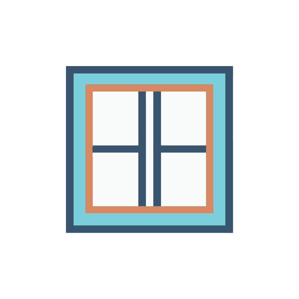 Elegant Window Frame Icon Sketch vector
