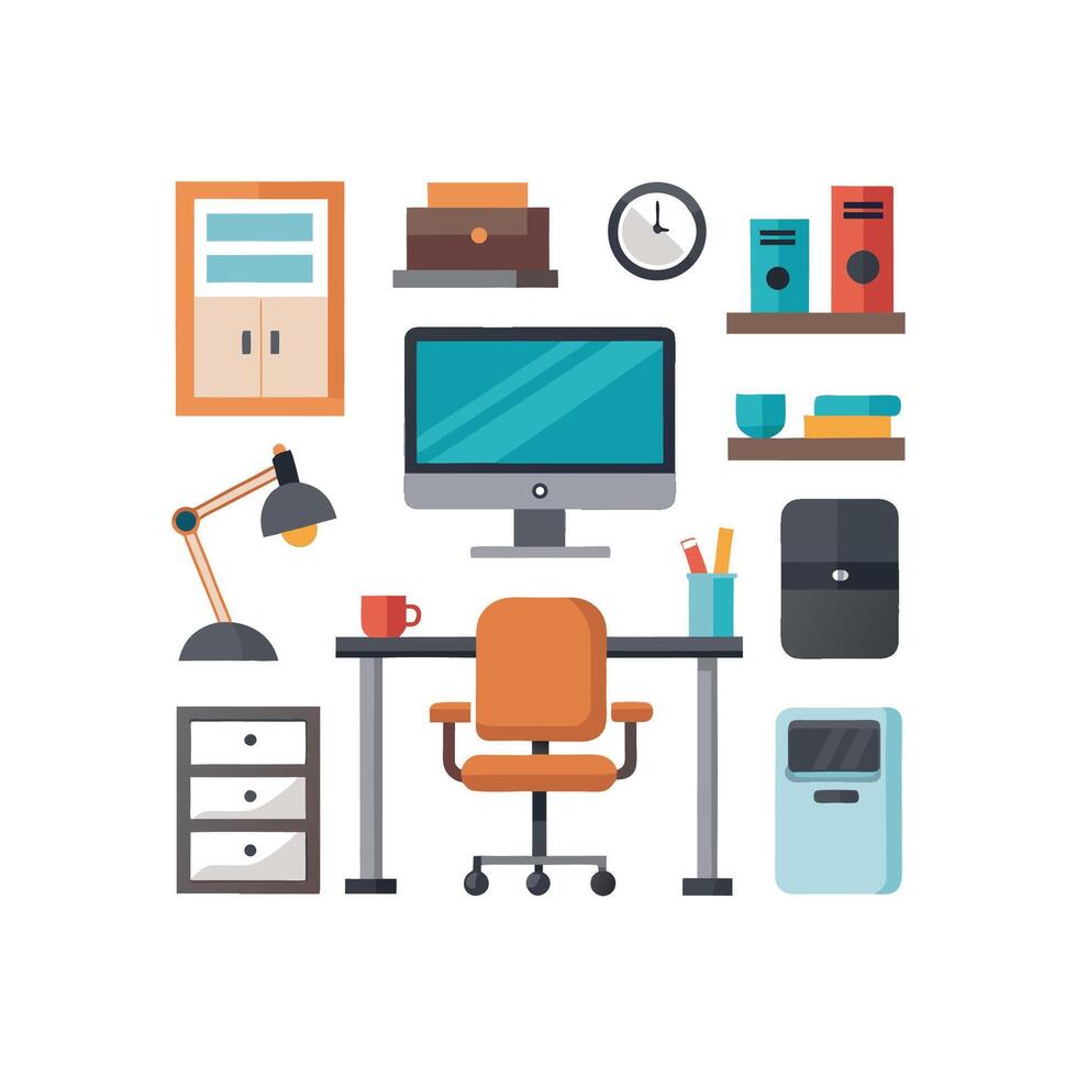 Elegant Icons for Functional Home Workspace vector