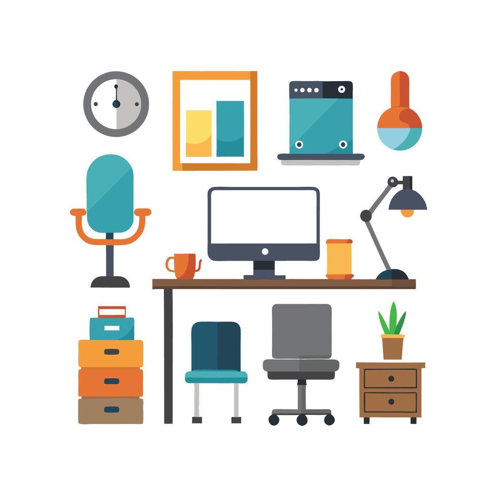 Elegant Icons for Customized Workspace Designs vector