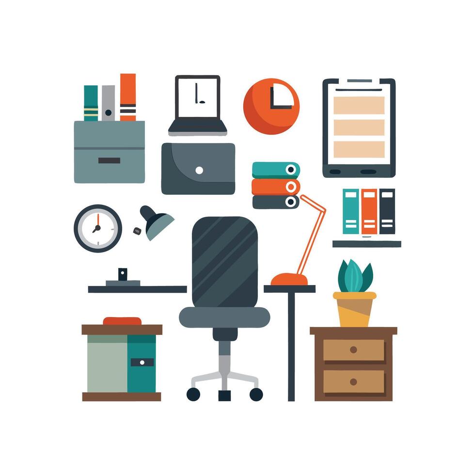 Workspace Development Icons for Desk Design vector