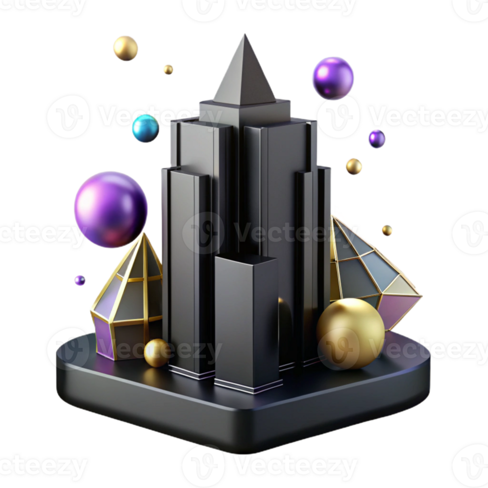 elegant artistic Black Skyscraper Silhouette Building Isolated for Projects authentic png