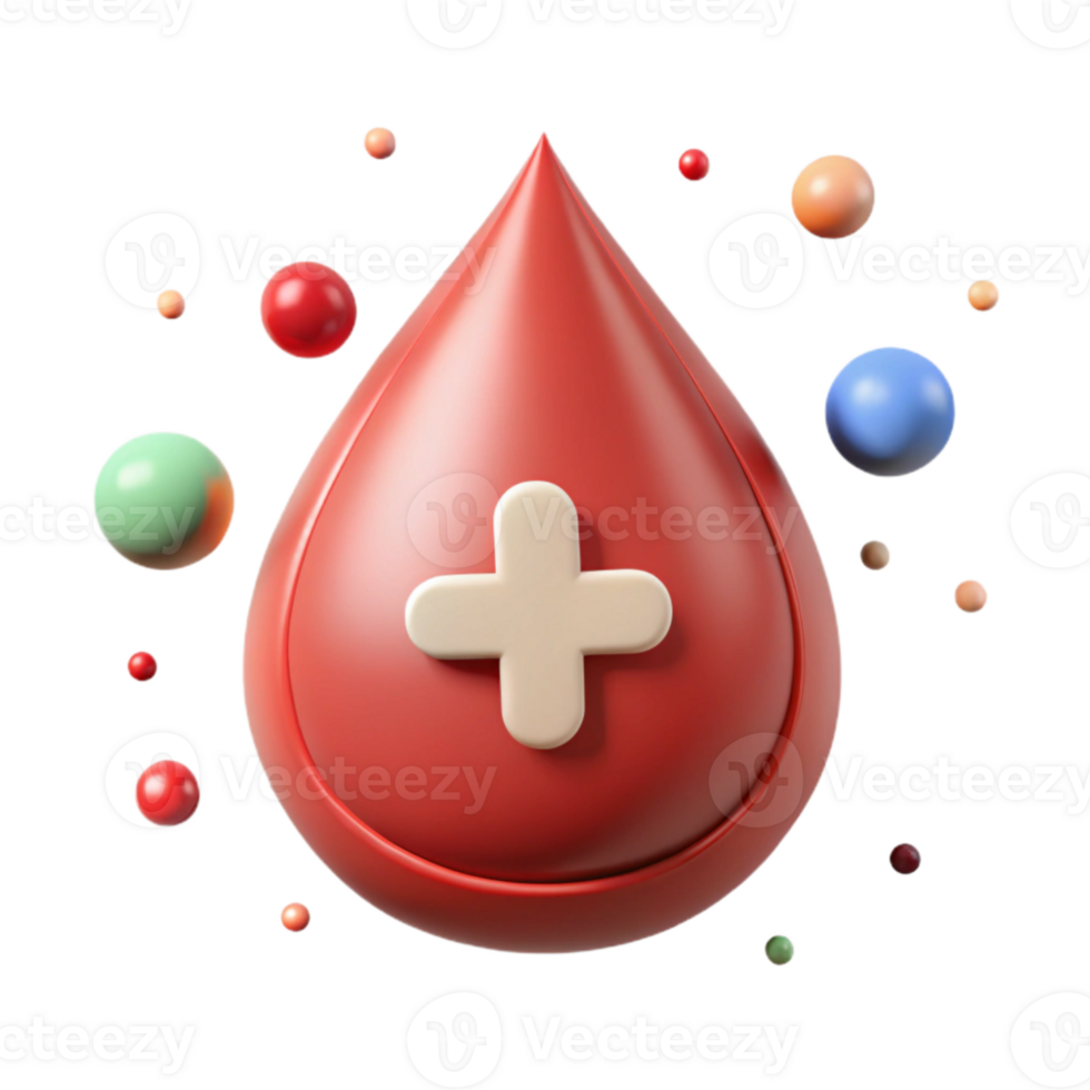 vibrant abstract Blood Drop Donation Icon Isolated for Healthcare Campaigns png