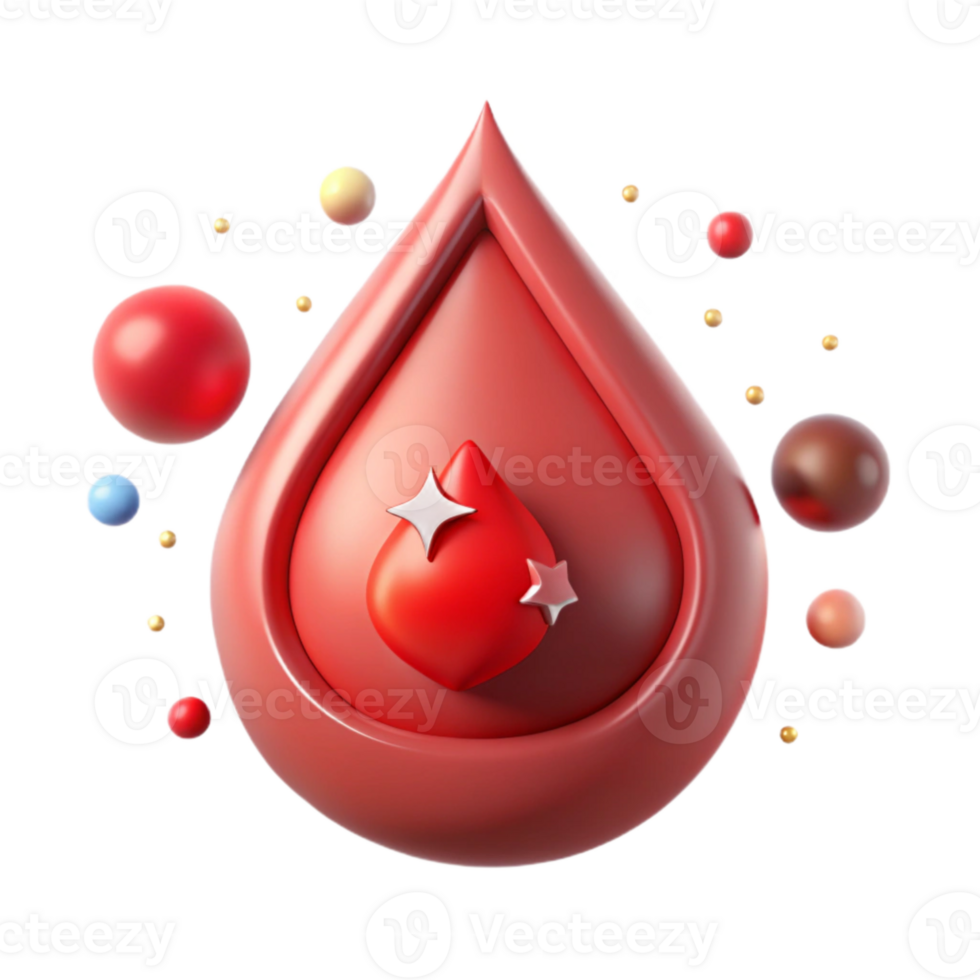 vibrant minimalist Blood Drop Donation Icon Isolated for Healthcare Campaigns original png