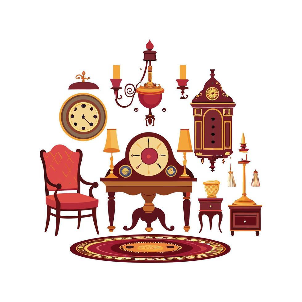 Stylish Icons for Classic Traditional Interiors vector