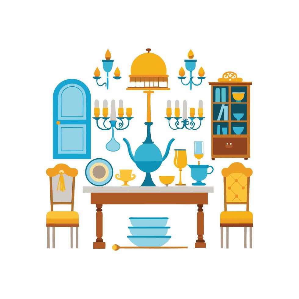 Illustration Icons for Dining Room Designs vector