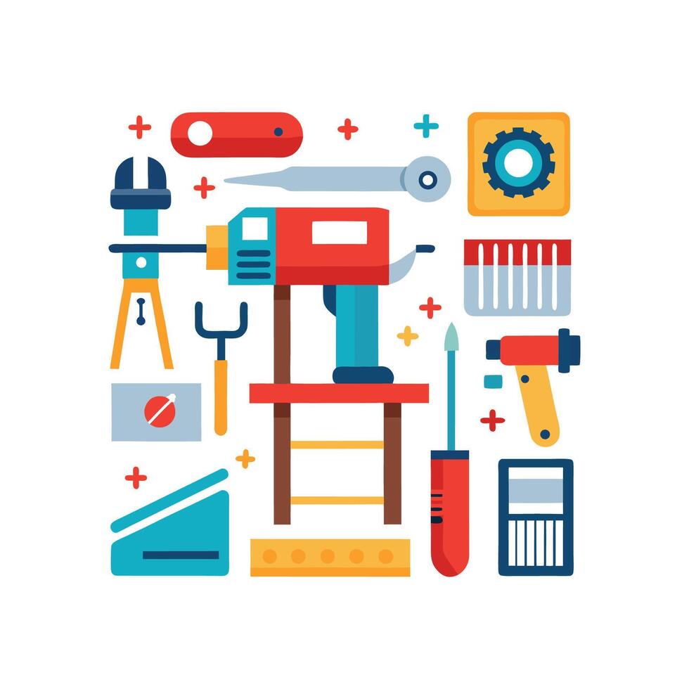 Icons for Creative Home Improvement Projects vector