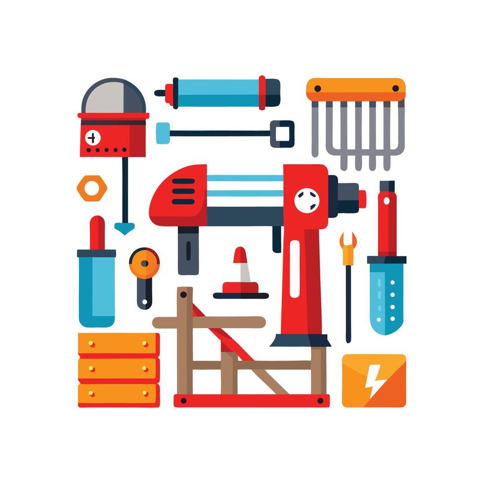 Stylish DIY Icons for Home Improvement vector