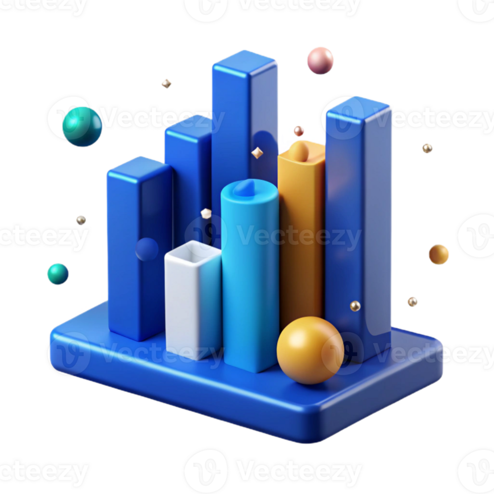 wonderful abstract Blue Bar Graph with Labels Isolated for Marketing Data genuine png