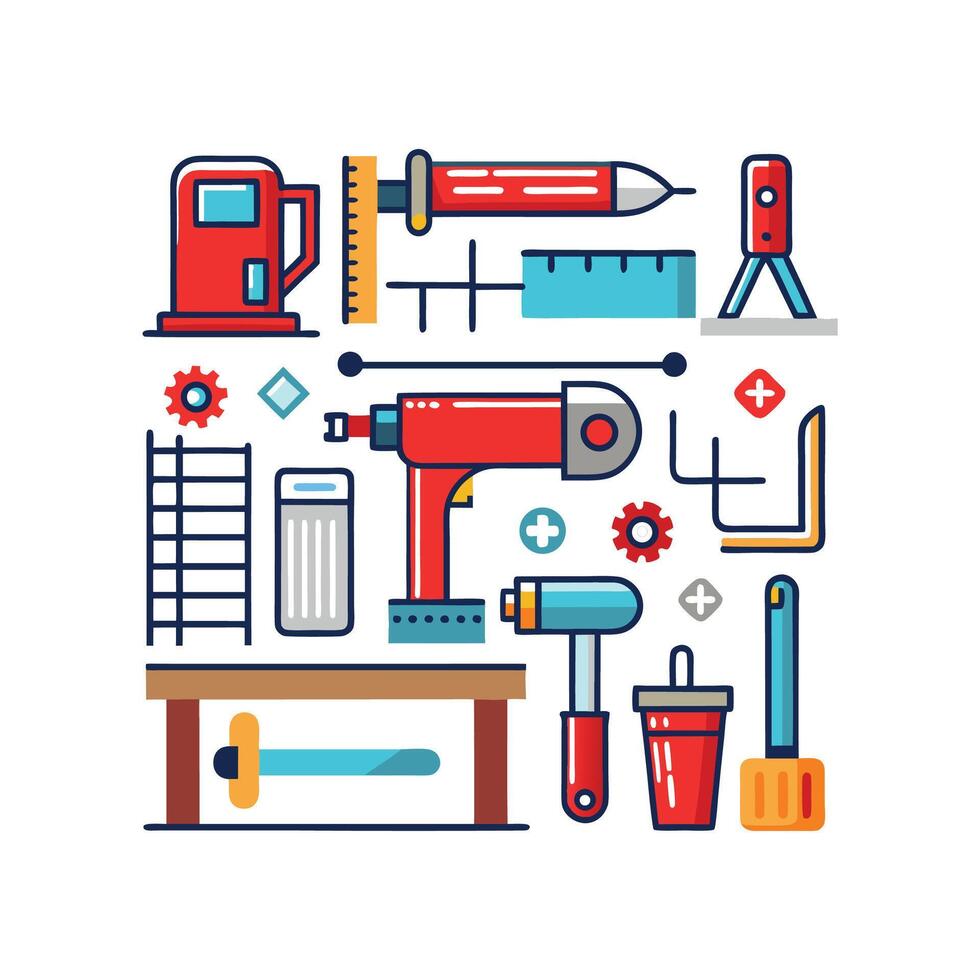Creative DIY Icons for Home Improvement Tasks vector