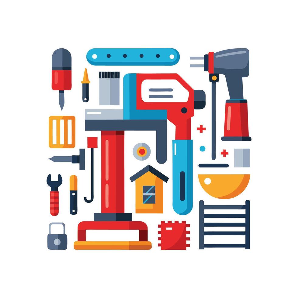 Stylish Icons for Creative Home DIY Improvements vector