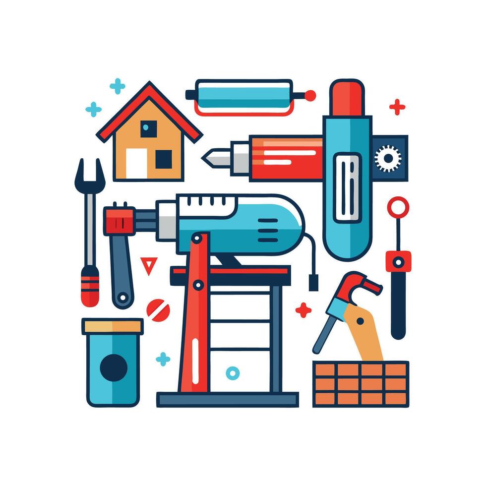 Illustrative Icons for DIY Home Improvement vector