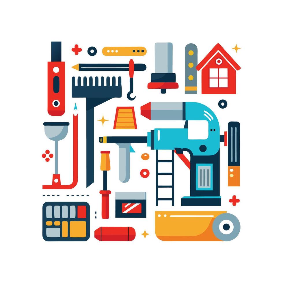 Unique Icons for Home Improvement Spaces vector