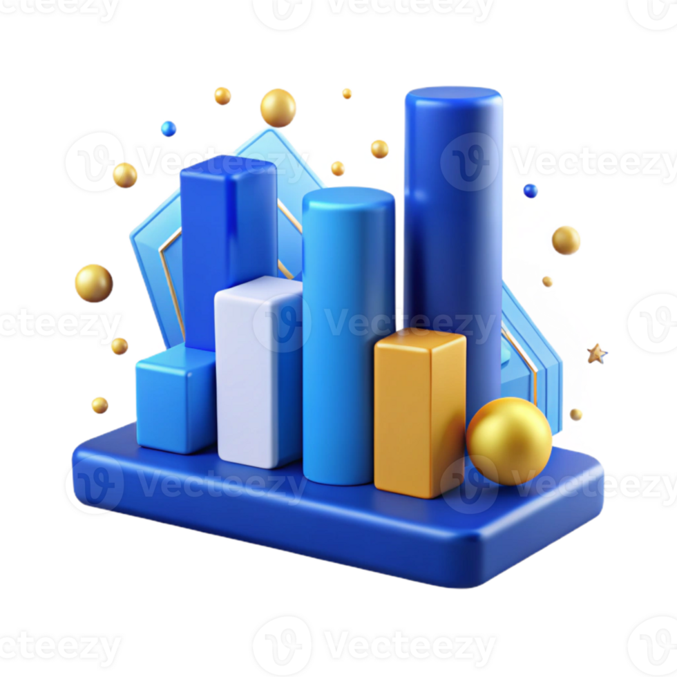 elegant rustic Blue Bar Graph with Labels Isolated for Marketing Data png