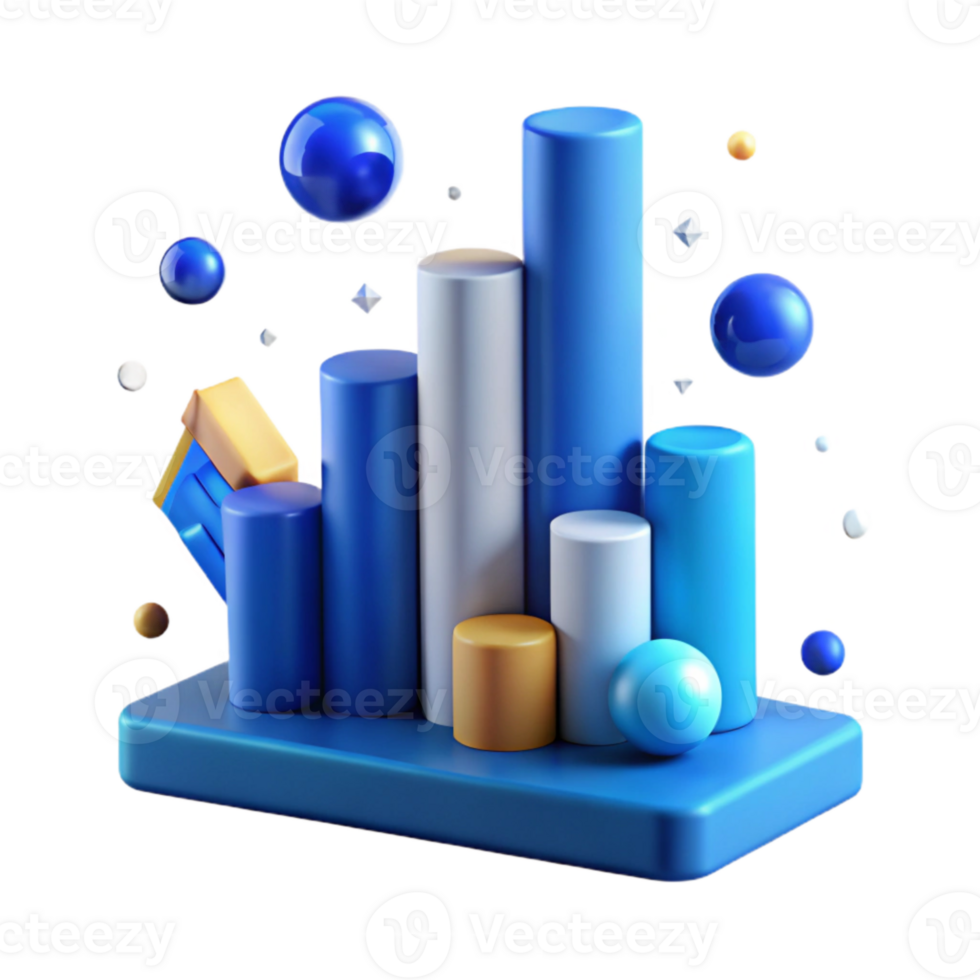 extraordinary contemporary Blue Bar Graph with Labels Isolated for Marketing Data high resolution png