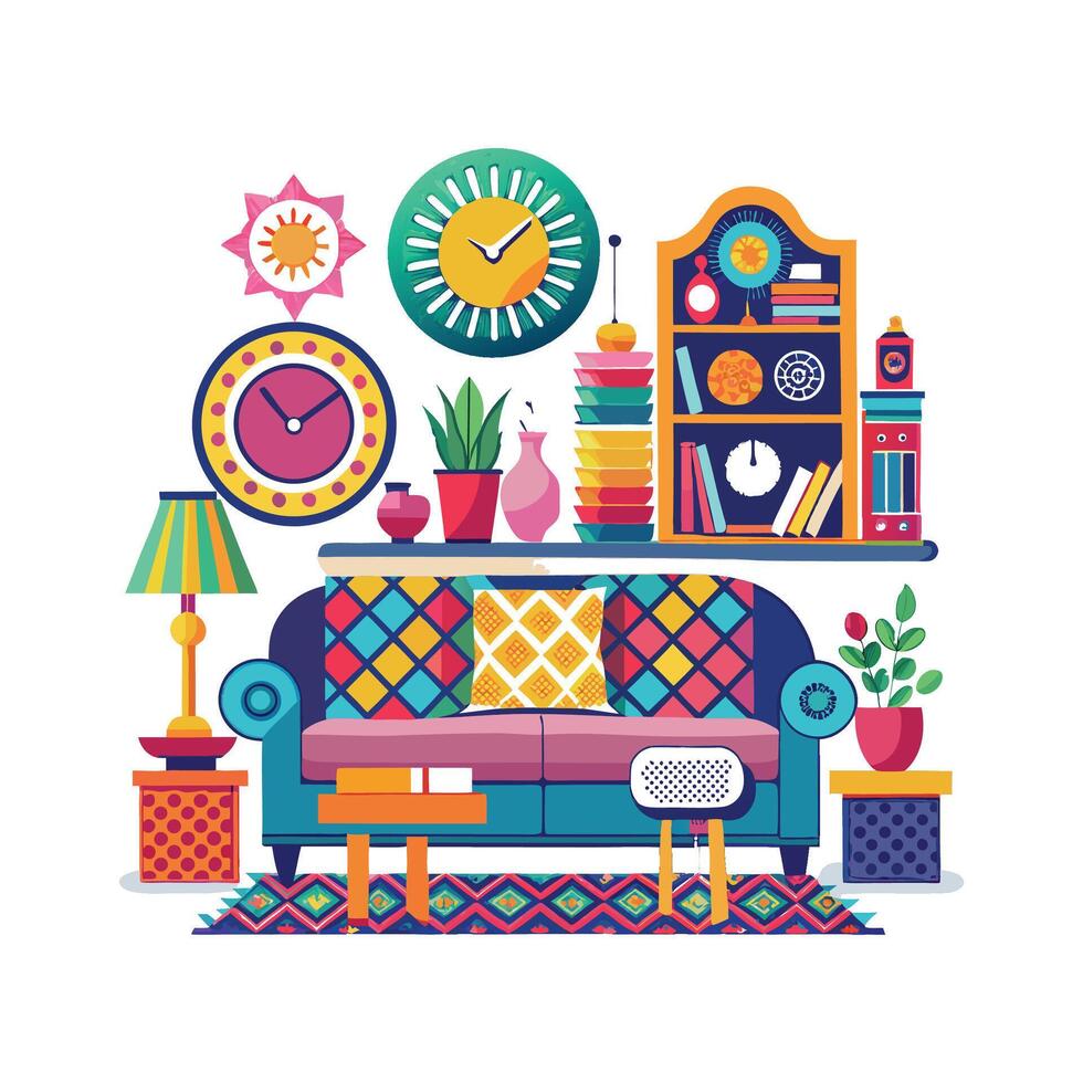 Chic Icons for Maximalist Interior Style vector