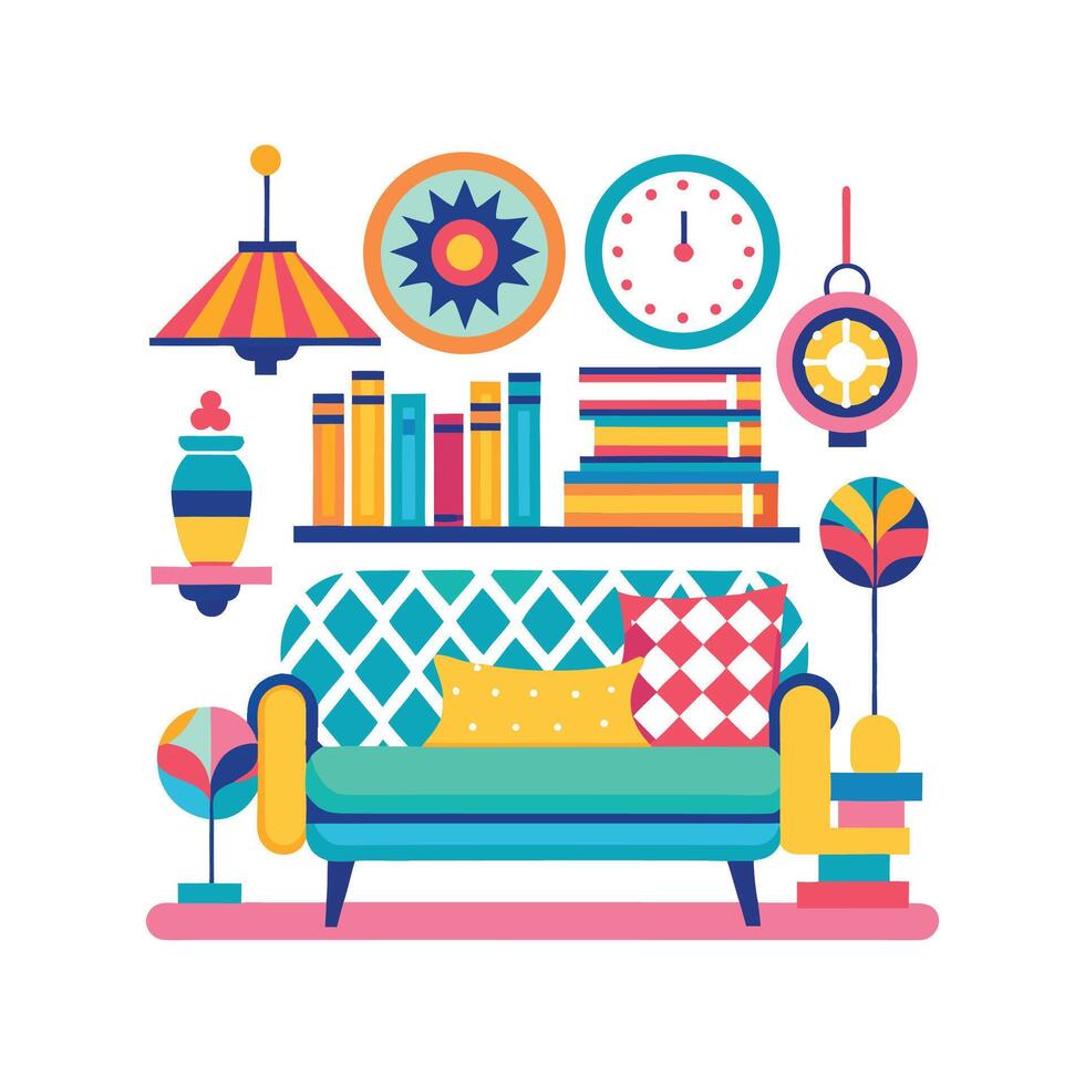 Artistic Icons for Unique Maximalist Spaces vector