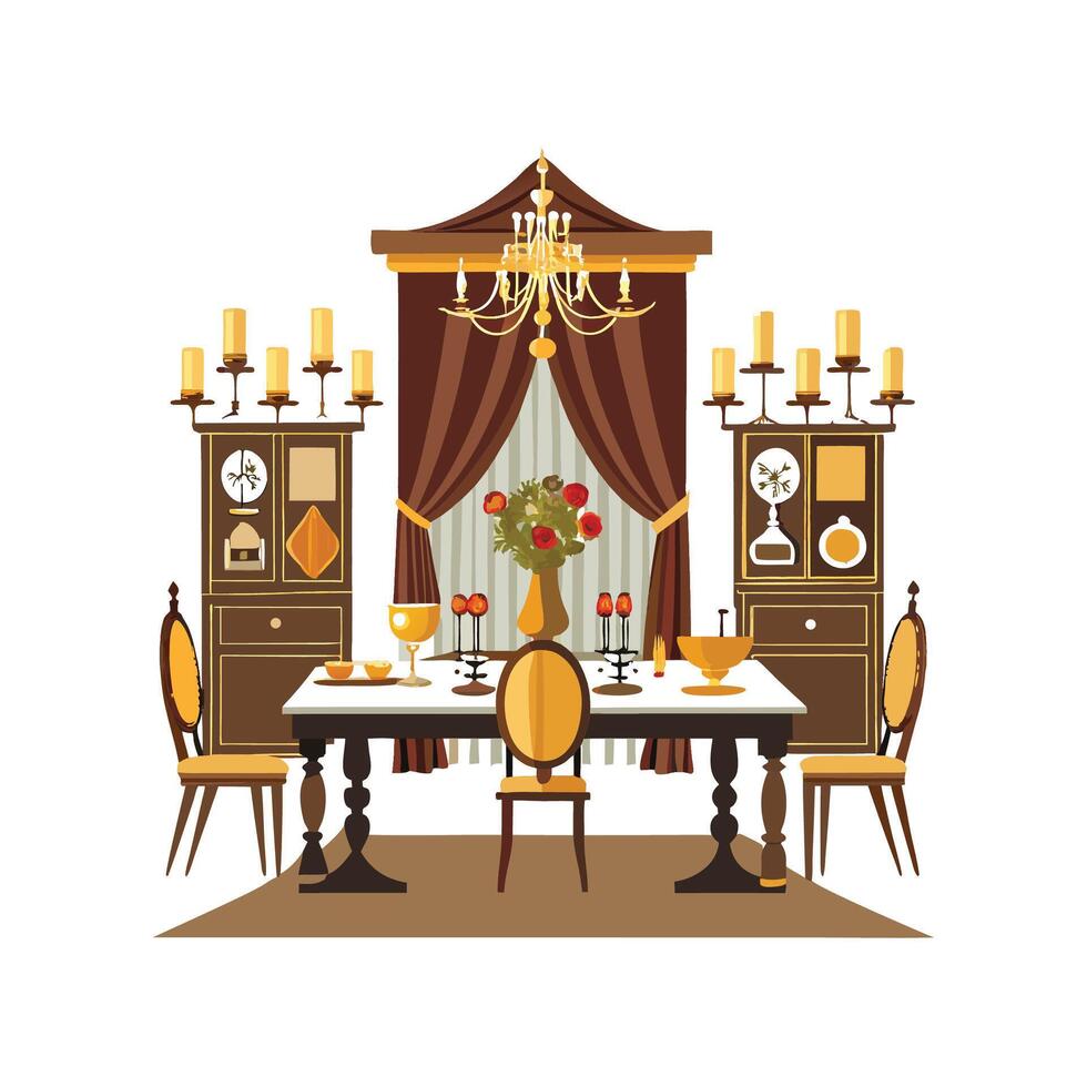 Diverse Icons for Elegant Dining Room vector