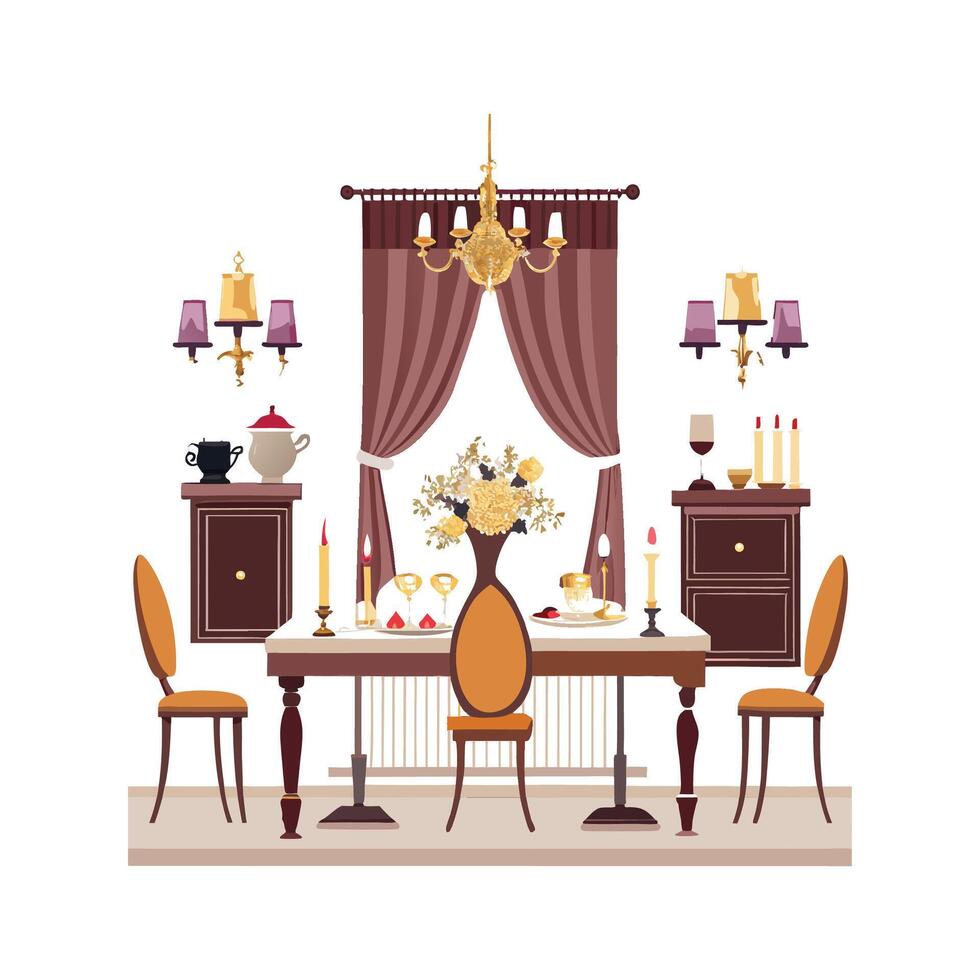 Artistic Icons for Elegant Dining Room Ideas vector