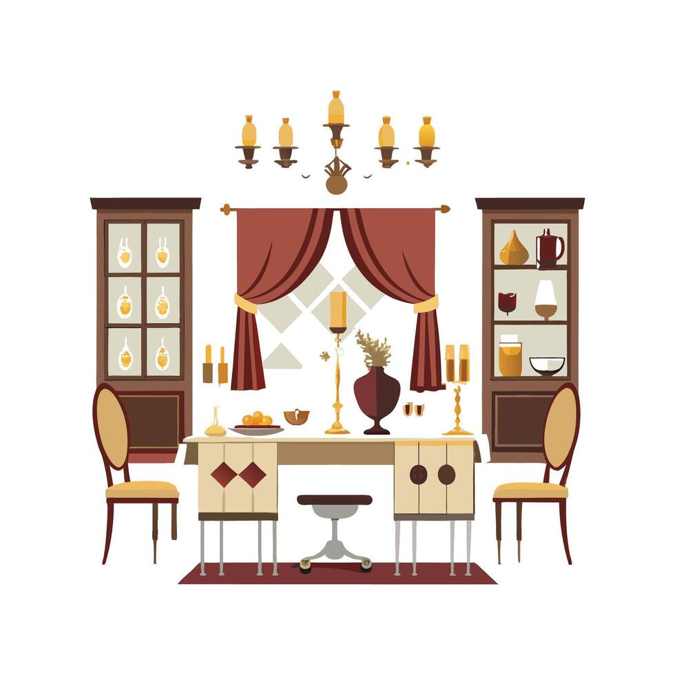 Chic Icons for Long Dining Rooms vector