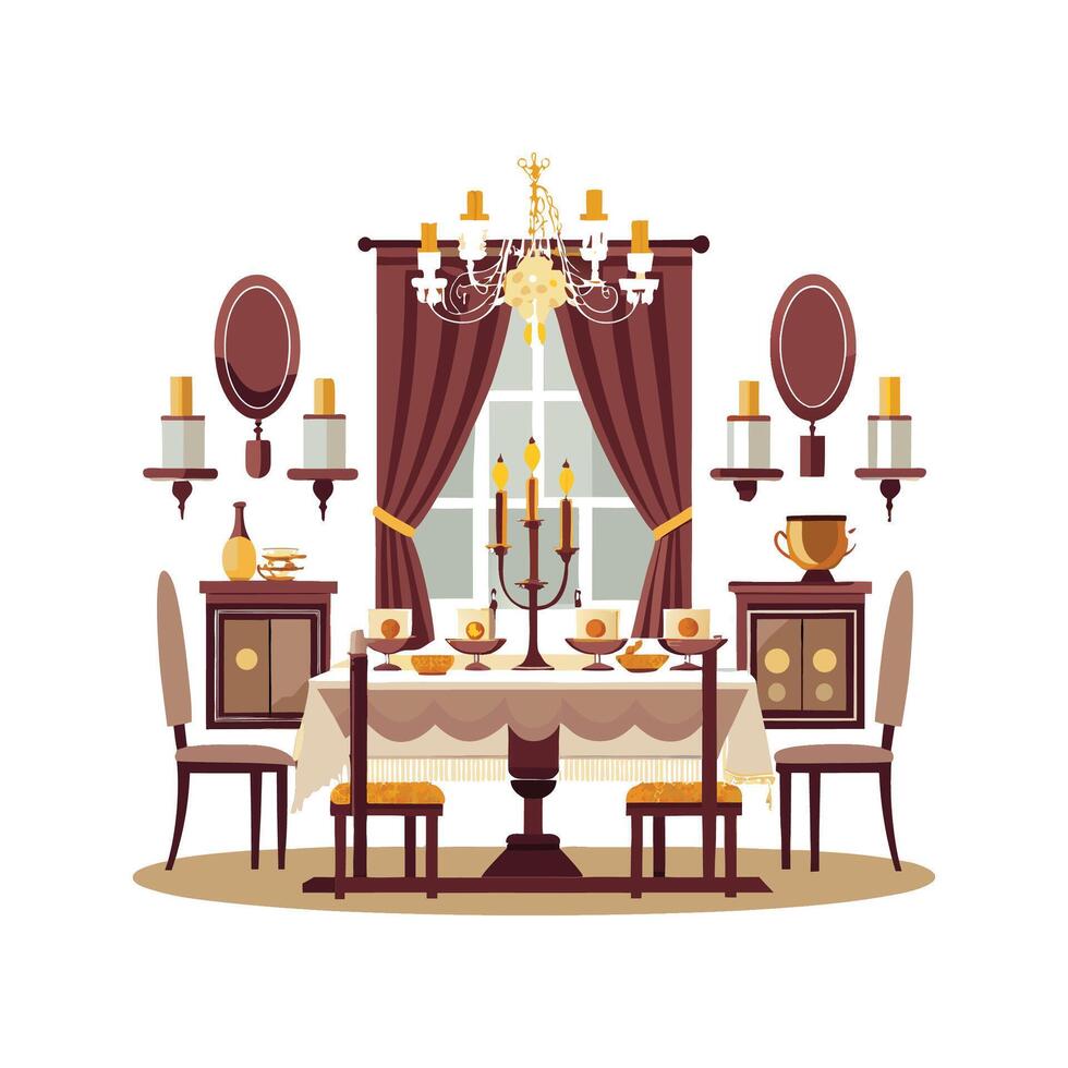 Chic Icons for Long Dining Setup vector