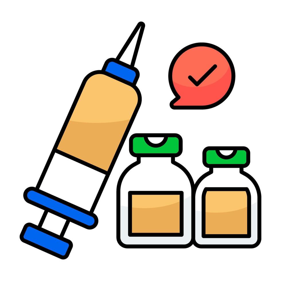 Premium flat download icon of injection vector