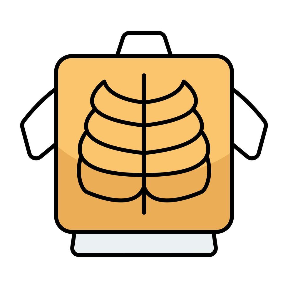 Unique flat design icon of ribs cage vector