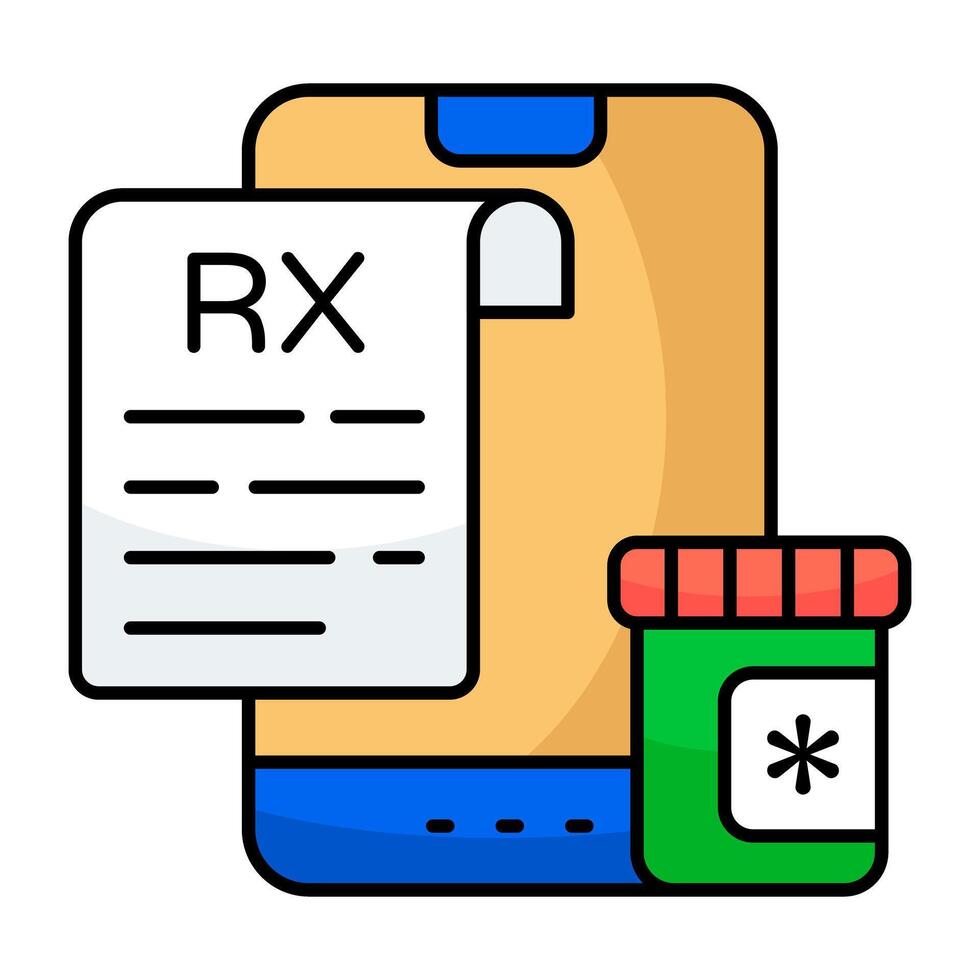 Trendy design flat icon of rx vector