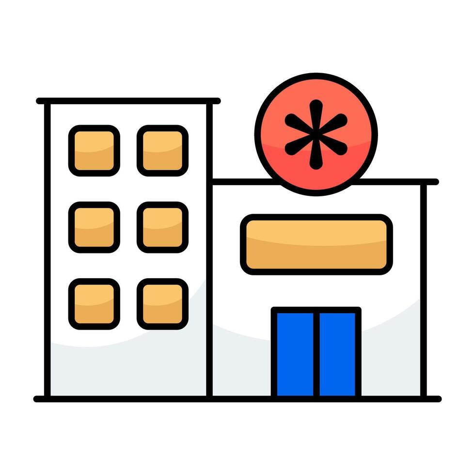 Modern flat design icon of hospital building vector
