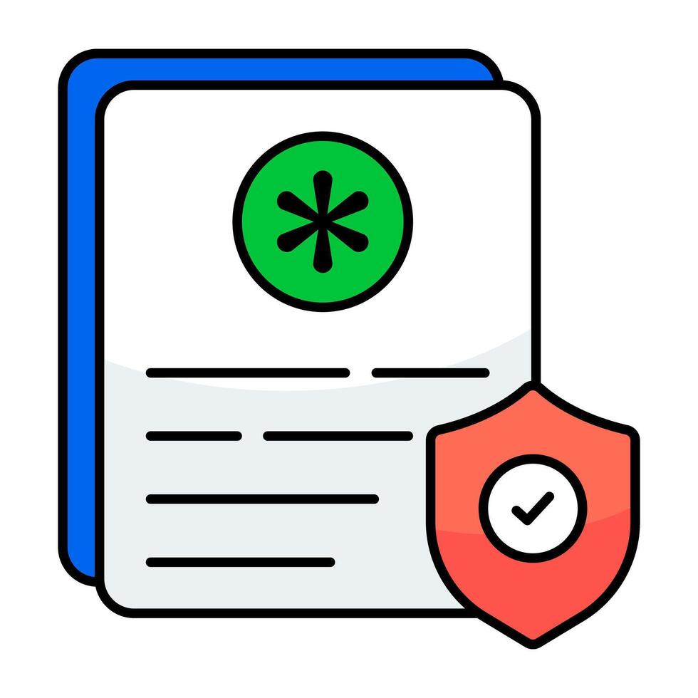 Trendy design flat icon of privacy policy vector