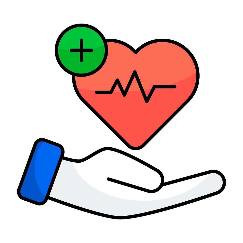 Modern design flat icon of heart care vector